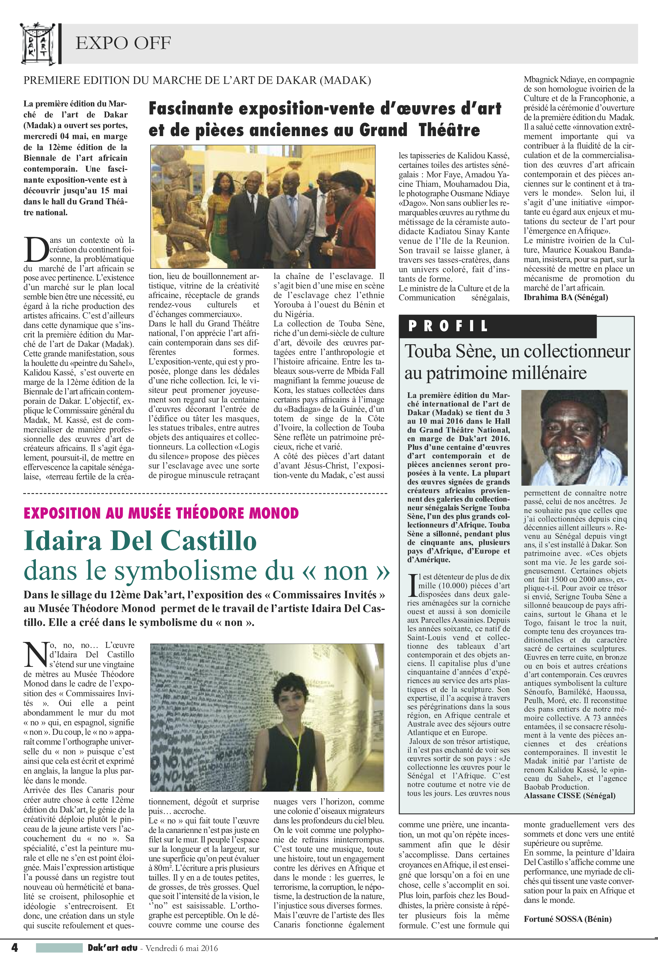 MADAK - article Dak'art actu Dakar quotidien -